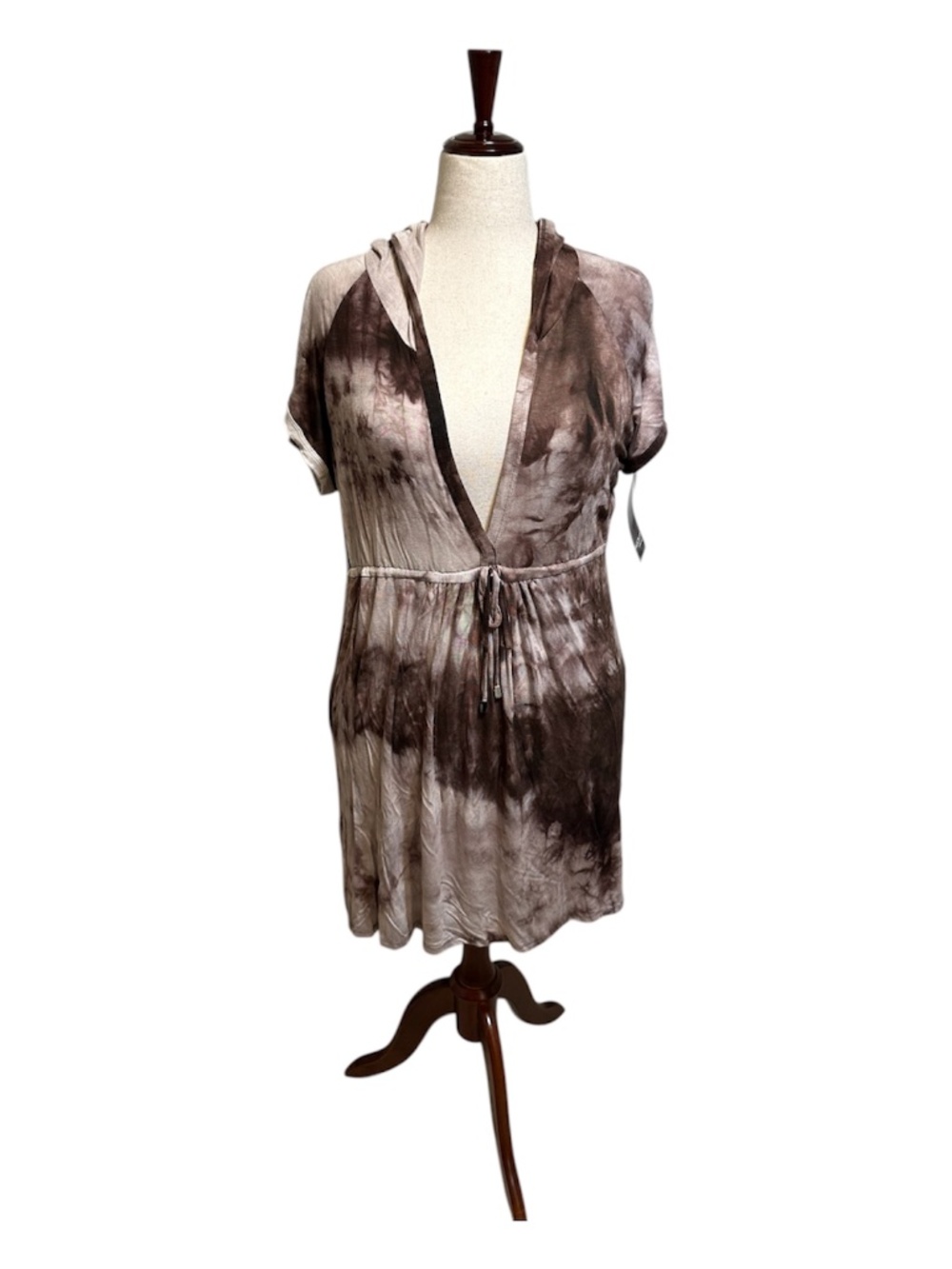 Magic Suit Cover-Up Dress | Tie-Dye Hooded Swim Cover / Brown Neutral